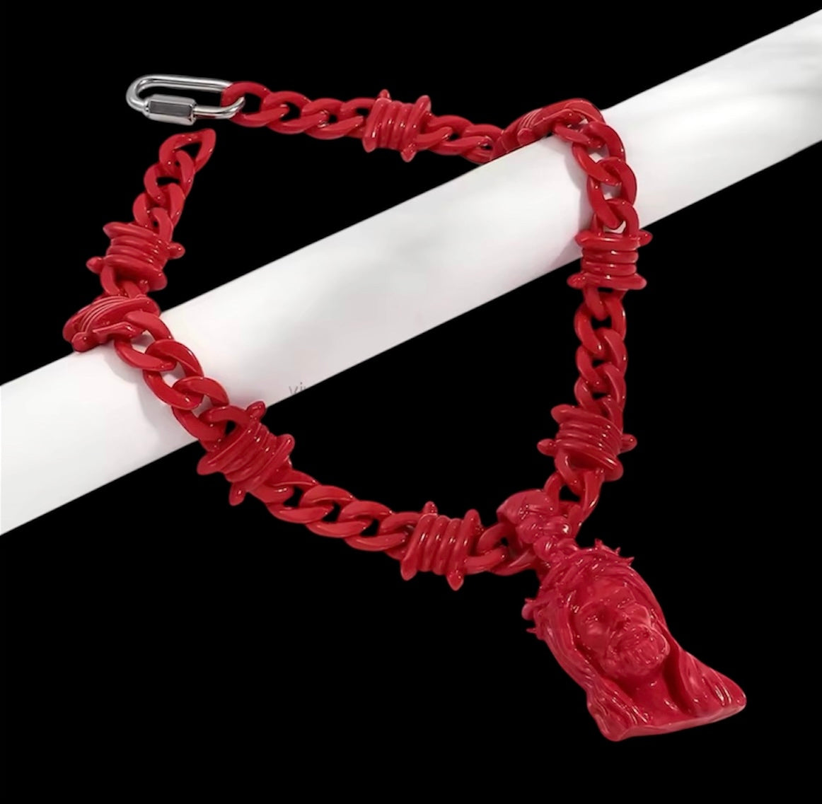 Red Jesus Piece Chain & Pendant 3D