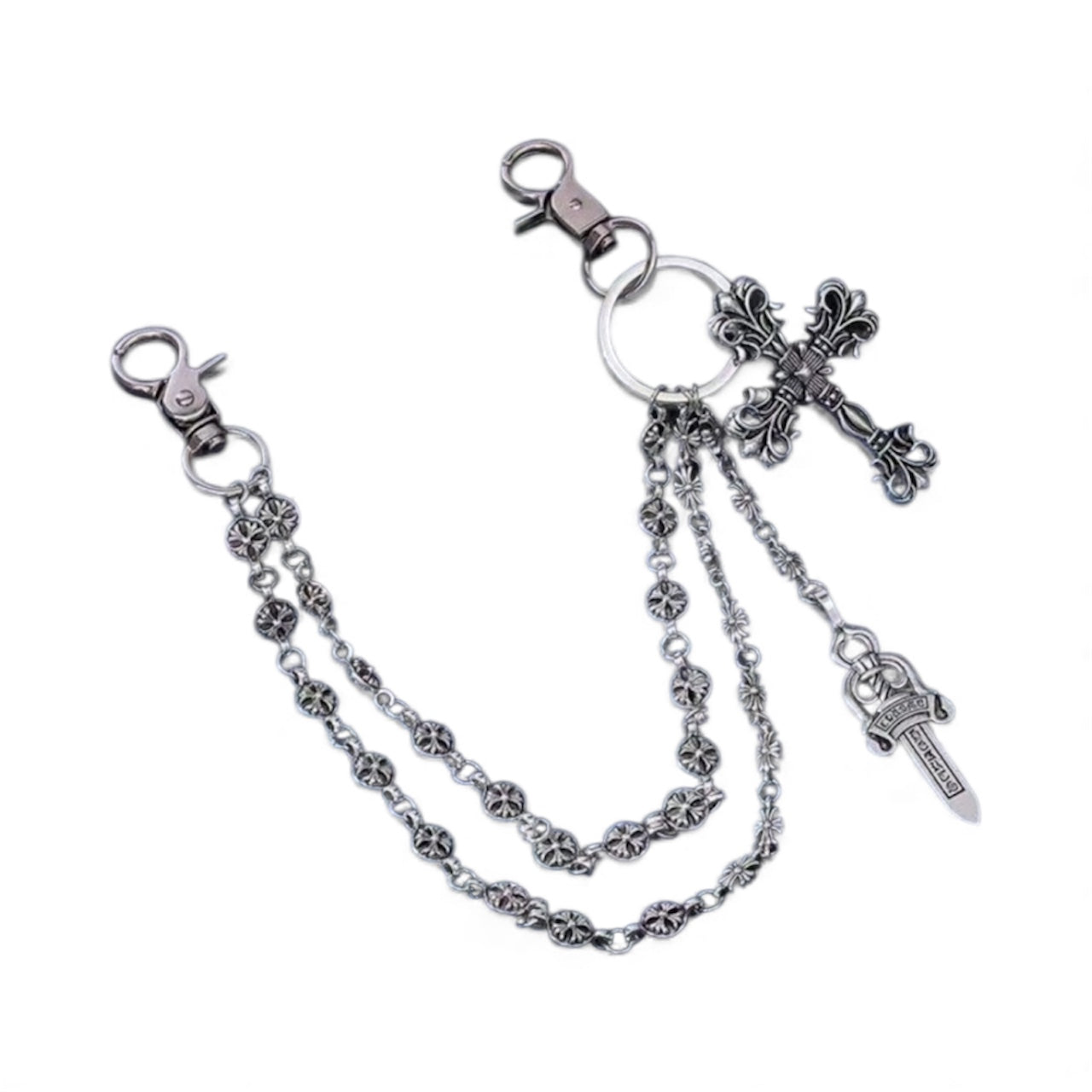 Cross Pant Chain with Lobster Clasp Pendant