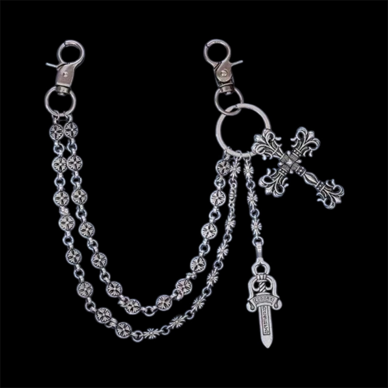 Cross Pant Chain with Lobster Clasp Pendant