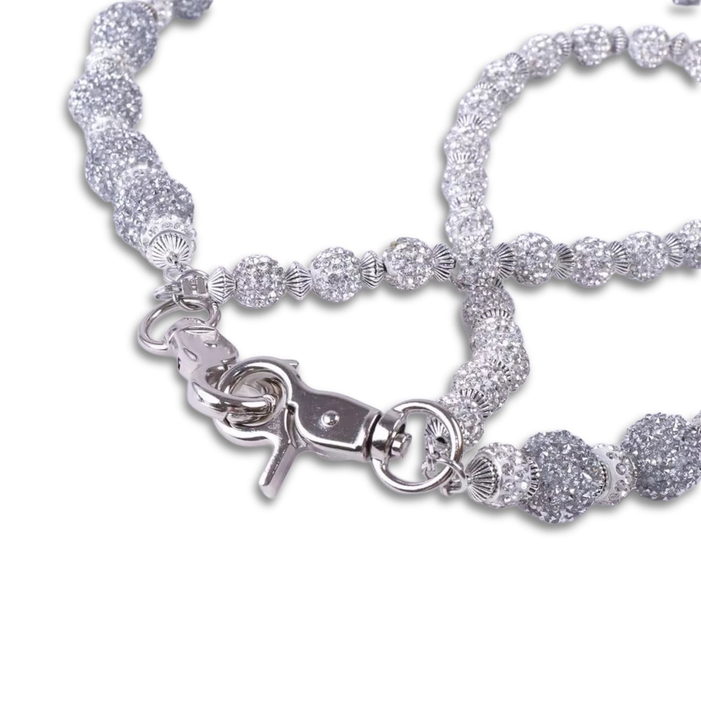 Silver-Grey Beaded Rosary Jean Chain