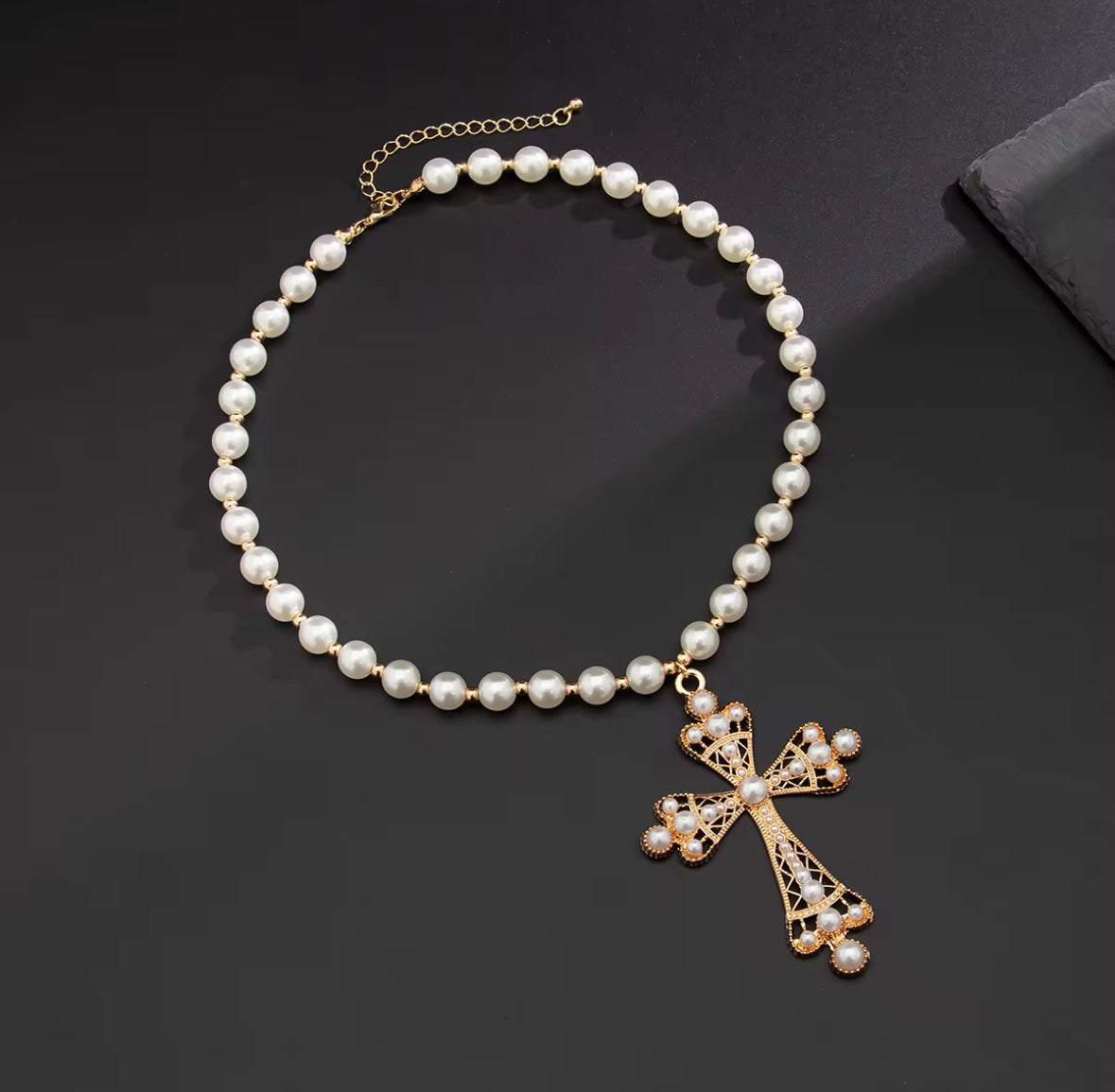 Large Hollow Cross Necklace