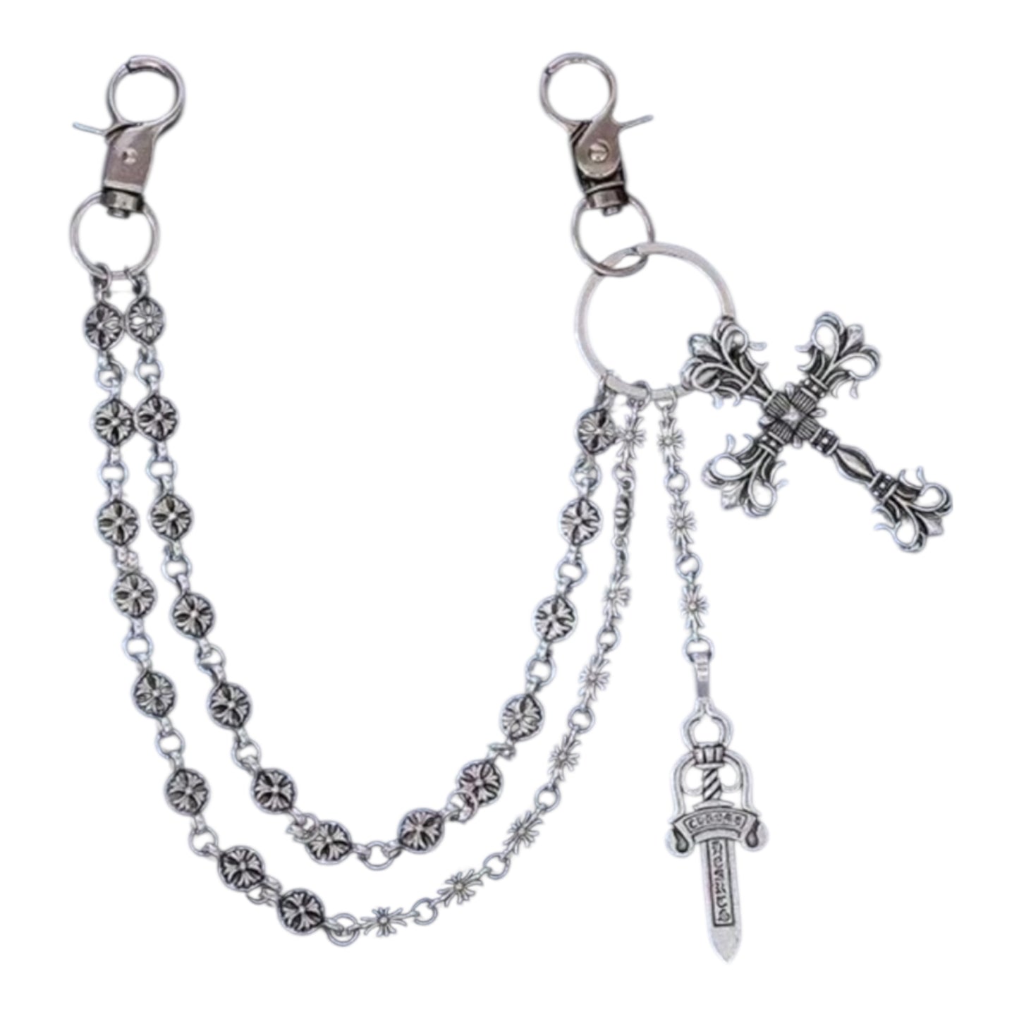 Cross Pant Chain with Lobster Clasp Pendant