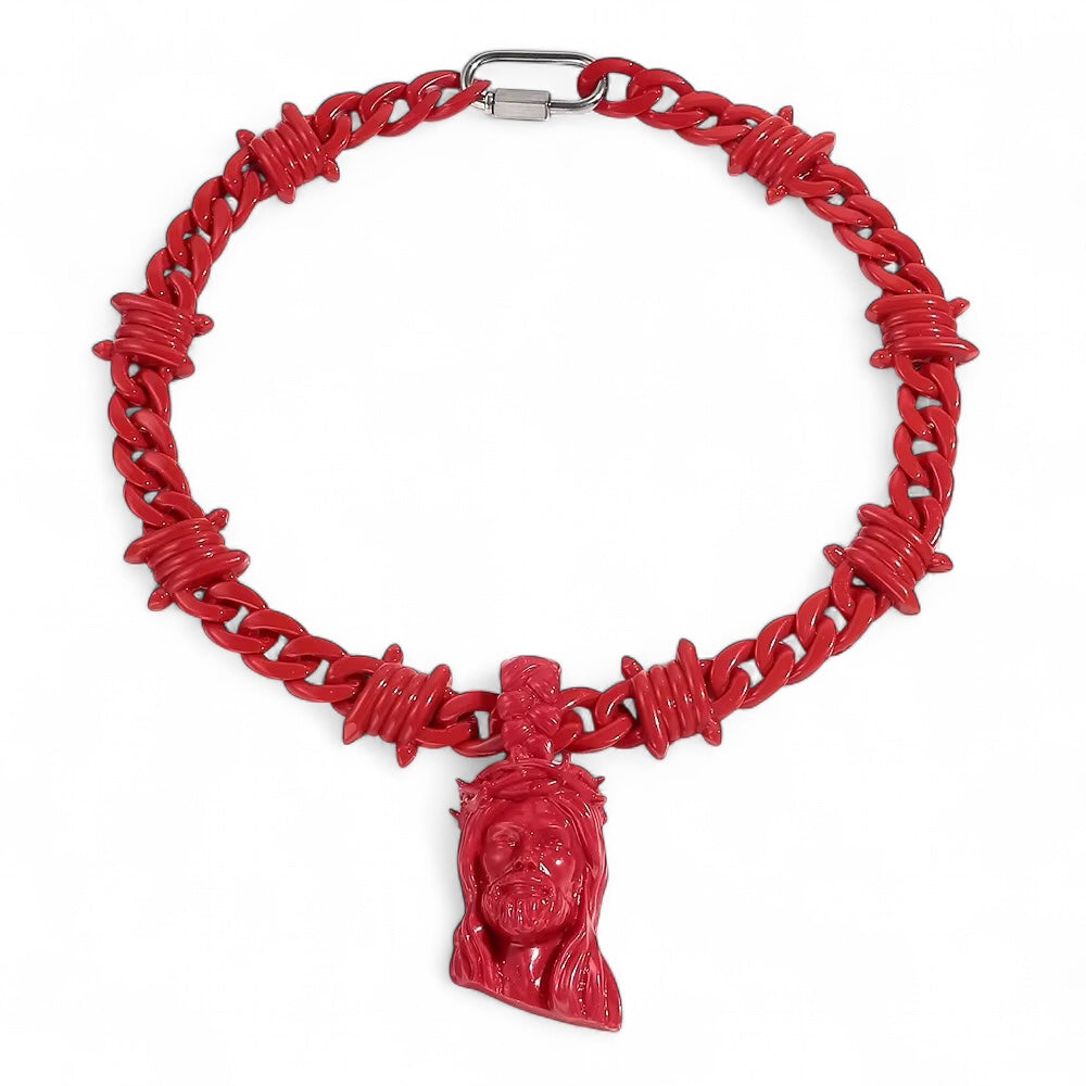 Red Jesus Piece Chain & Pendant 3D