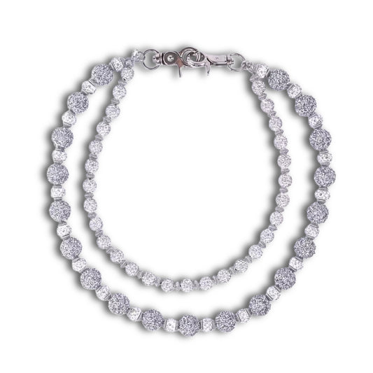 Silver-Grey Beaded Rosary Jean Chain