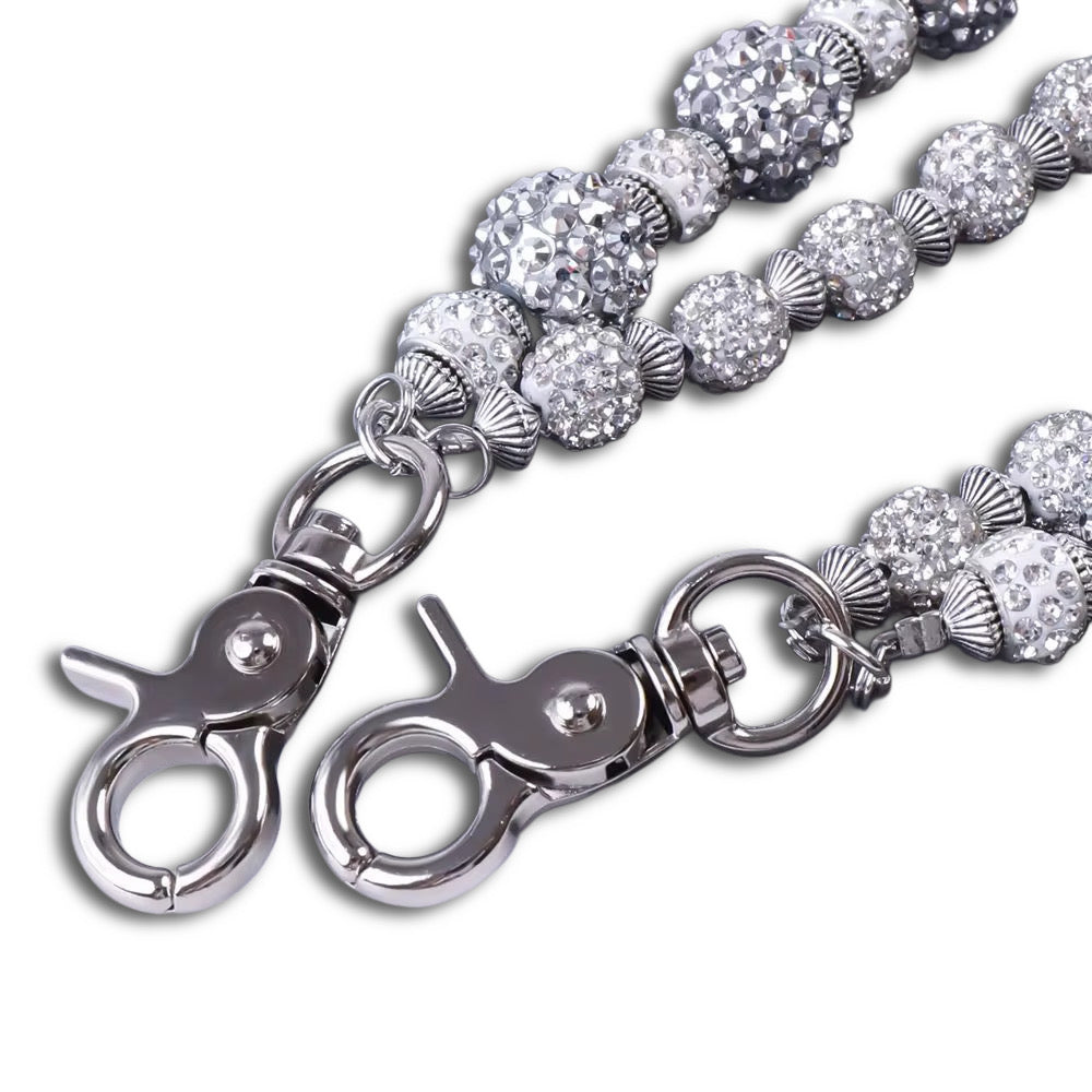 Silver-Grey Beaded Rosary Jean Chain