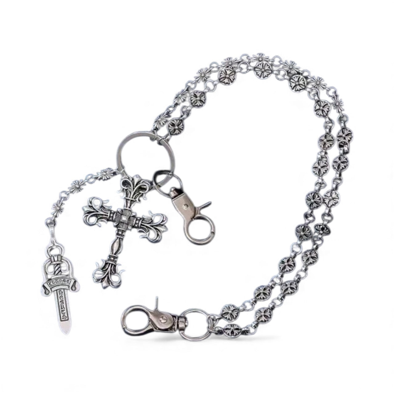 Cross Pant Chain with Lobster Clasp Pendant