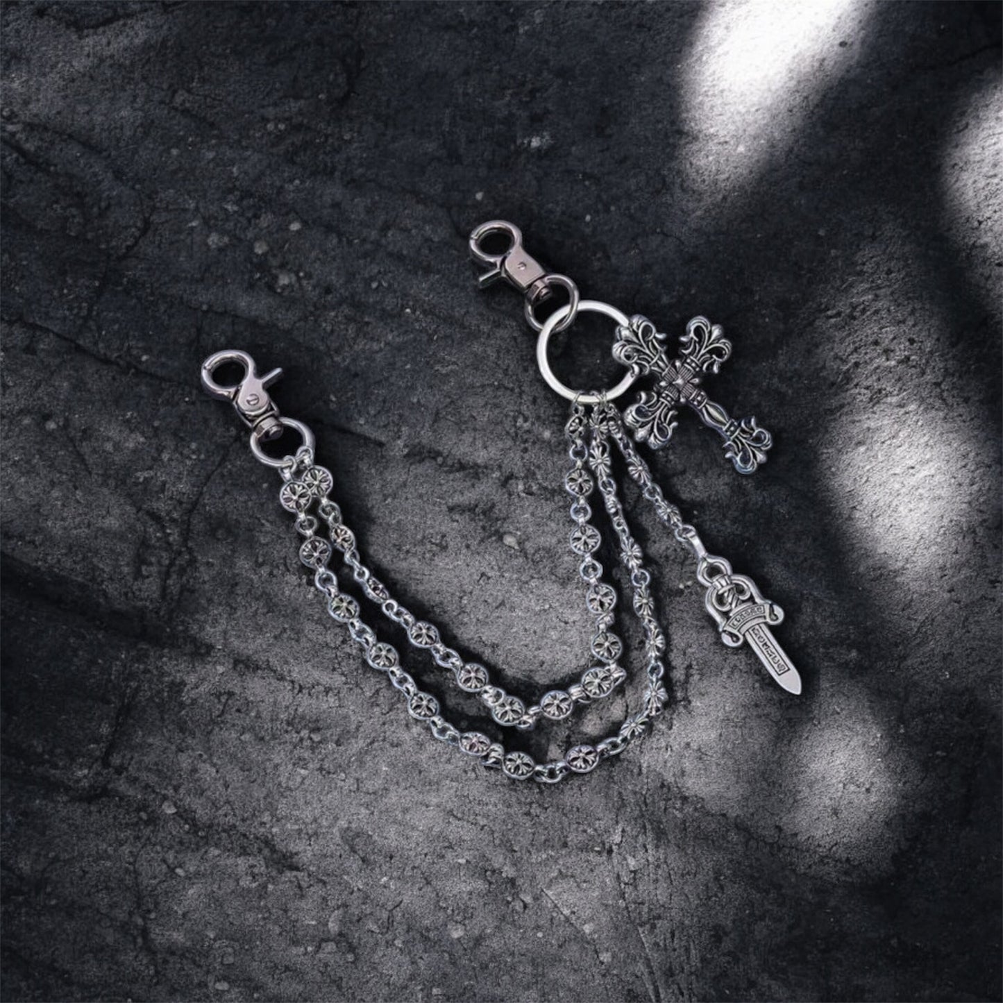 Cross Pant Chain with Lobster Clasp Pendant