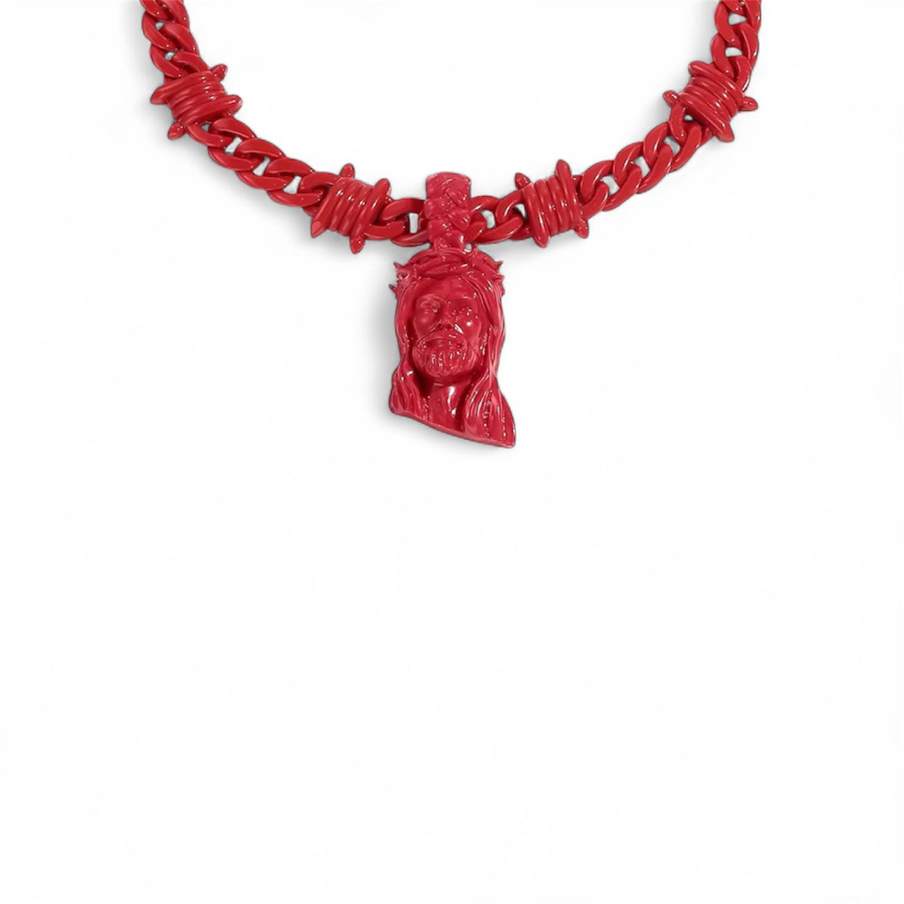 Red Jesus Piece Chain & Pendant 3D